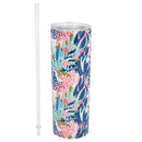 Mary Square Stainless Steel Skinny Straw Tumbler, Tripled Wall Insulated with Lid, 20 Ounce, Lost In Paradise