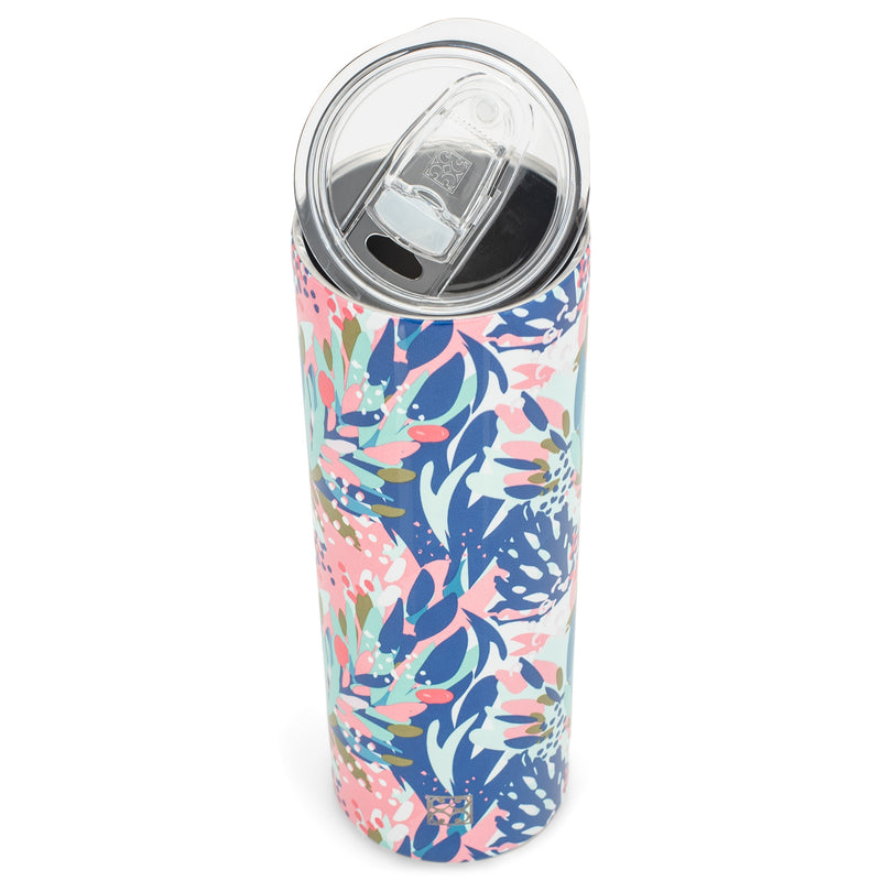 Mary Square Stainless Steel Skinny Straw Tumbler, Tripled Wall Insulated with Lid, 20 Ounce, Lost In Paradise