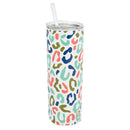 Mary Square Stainless Steel Skinny Straw Tumbler, Tripled Wall Insulated with Lid, 20 Ounce, Wildside