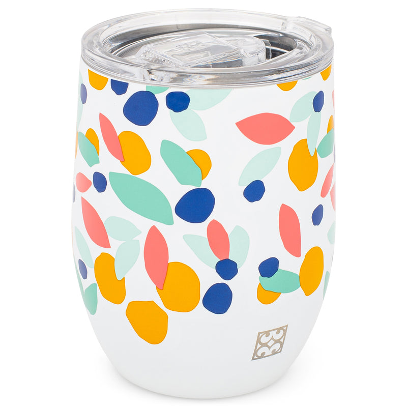 Mary Square Stainless Steel Tumbler, Triple Wall Insulated with Lid, 15 Ounces, Swept Away