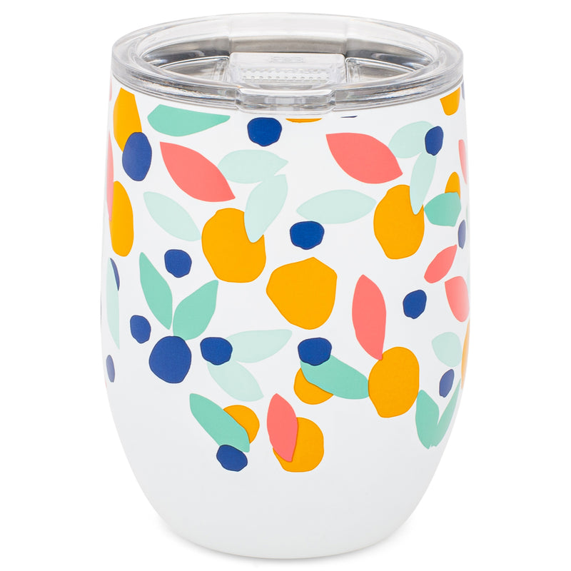 Mary Square Stainless Steel Tumbler, Triple Wall Insulated with Lid, 15 Ounces, Swept Away