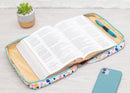 Mary Square Bible Cover, Book Cover and Protective Bible Carrying Case for Church and Study with Handle and Zippered Pocket, 10.5 x 8 x 2.5 Inches - Gift for Women, Mother, Fathers & Kids