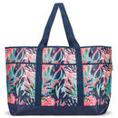 Lost In Paradise Blue Floral 22 x 15 Polyester Open Tote Bag with Shoulder Straps