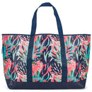 Lost In Paradise Blue Floral 22 x 15 Polyester Open Tote Bag with Shoulder Straps