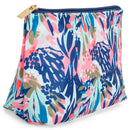 Lost In Paradise Blue Floral 8 x 11 Canvas Zippered Mini Cosmetic Bag