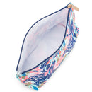 Lost In Paradise Blue Floral 8 x 11 Canvas Zippered Mini Cosmetic Bag