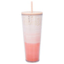 He Is Able Peach Ombre 24 ounce Acrylic Travel Tumbler with Straw