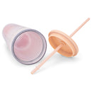He Is Able Peach Ombre 24 ounce Acrylic Travel Tumbler with Straw
