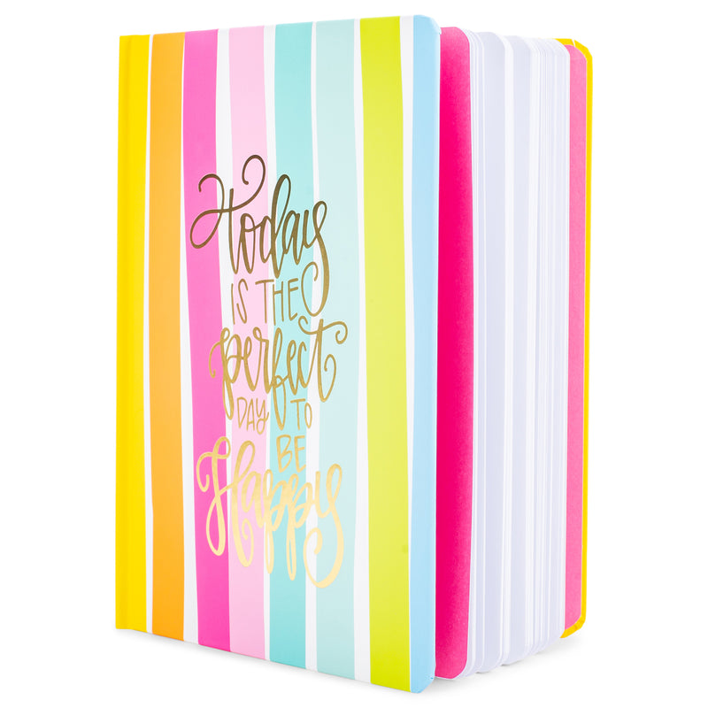 Mary Square "Today Is The Perfect Day To Be Happy" Mutli-Stripe 7"x9.5"Bound Lux Journal