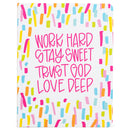 Mary Square "Work Hard Stay Sweet Trust God Love Deep" Abstract Print 7"x 9.5"Bound Lux Journal