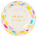Happy Hour Pink Dot 8 ounce Glass Stemless Wine Glass