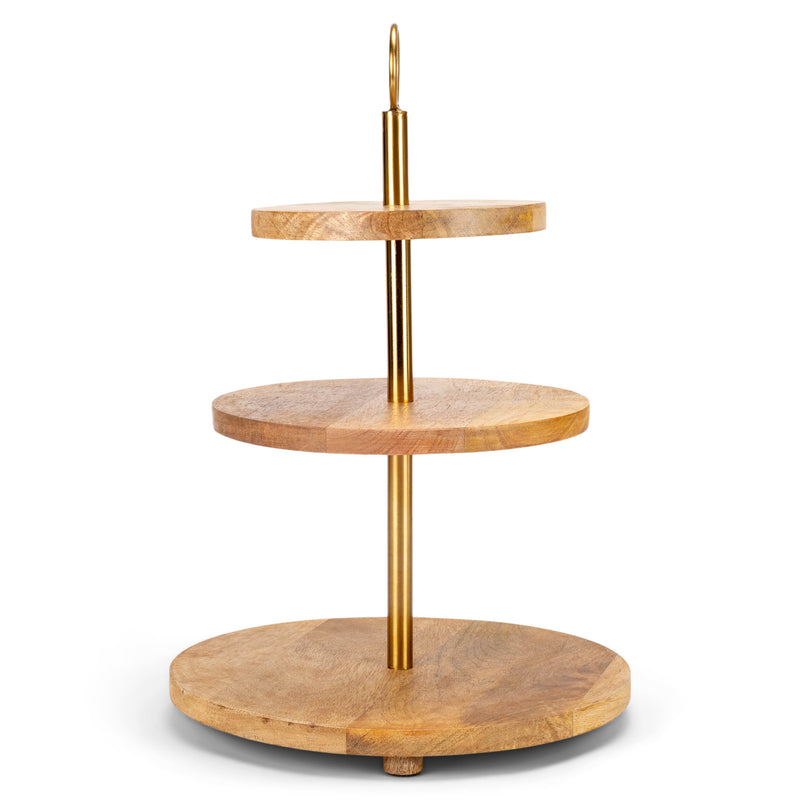 Mary Square Mango Wood 3 Tiered Server