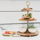 Mary Square Mango Wood 3 Tiered Server
