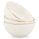 Mary Square Classic White Gold Rimmed 4.25 x 2.5 Ceramic Serving Bowl Set of 3