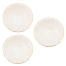 Mary Square Classic White Gold Rimmed 4.25 x 2.5 Ceramic Serving Bowl Set of 3