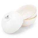Mary Square Classic White Gold Rimmed 4.25 x 2.5 Ceramic Serving Bowl Set of 3