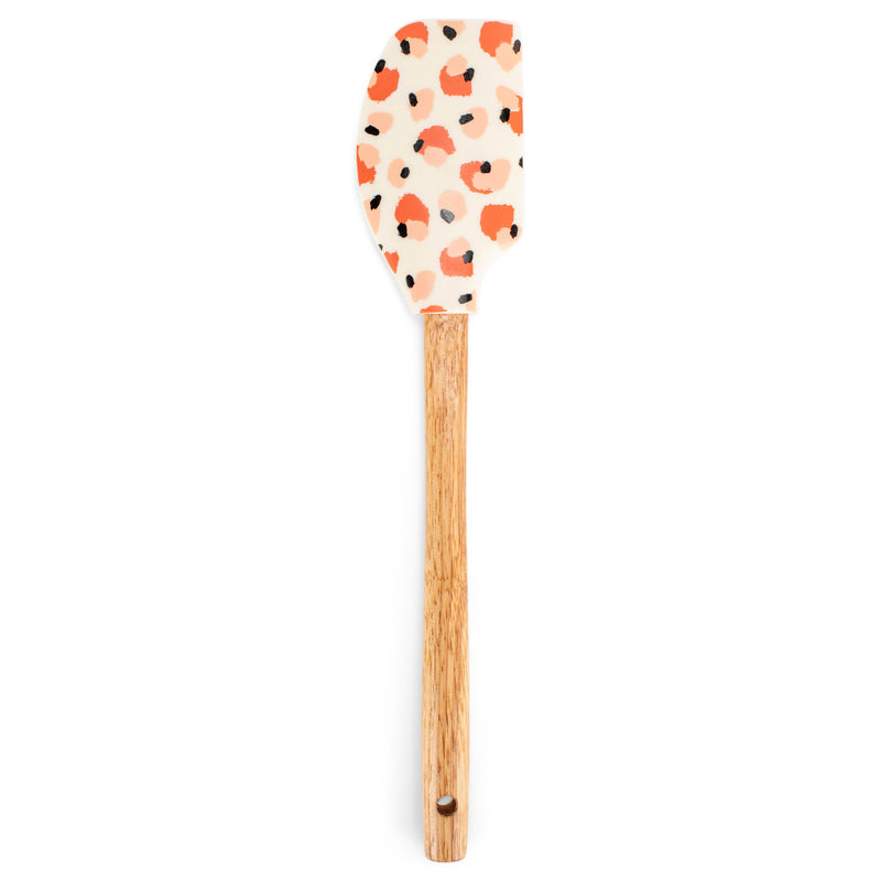 Mary Square Prowl Play Animal Print Pink 12 inch Silicone Mixing Spatula