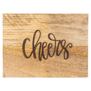 Mary Square Cheers Farmhouse Brown 9 x 12 Mango Wood Cheese Cutting Board