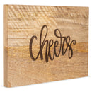 Mary Square Cheers Farmhouse Brown 9 x 12 Mango Wood Cheese Cutting Board