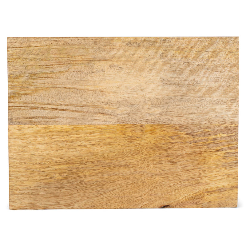 Mary Square Cheers Farmhouse Brown 9 x 12 Mango Wood Cheese Cutting Board