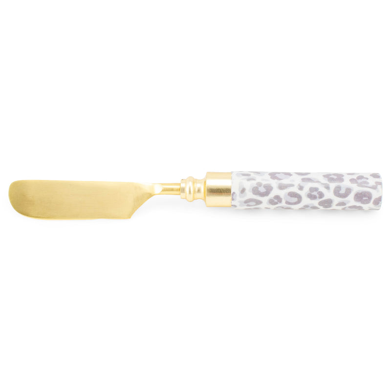 Mary Square In the Jungle Animal Print Grey 7.5 inch Metal Cheese Knife Spreader