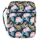 Mary Square Primrose Path Pink Floral Navy Polyester Canvas Zippered Bible Cover