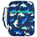 Mary Square Ocean Blue Shark Polyester Canvas Zippered Bible Cover
