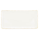 Mary Square Classic White Gold Rimmed 16 x 7 Ceramic Horizontal Serving Platter