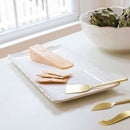 Mary Square Classic White Gold Rimmed 16 x 7 Ceramic Horizontal Serving Platter