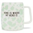 Mary Square Home Where My Herd Is Green 19 ounce Ceramic Coffee Mug
