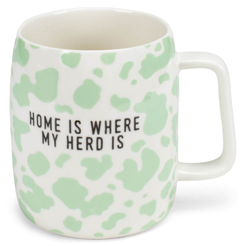 Mary Square Home Where My Herd Is Green 19 ounce Ceramic Coffee Mug
