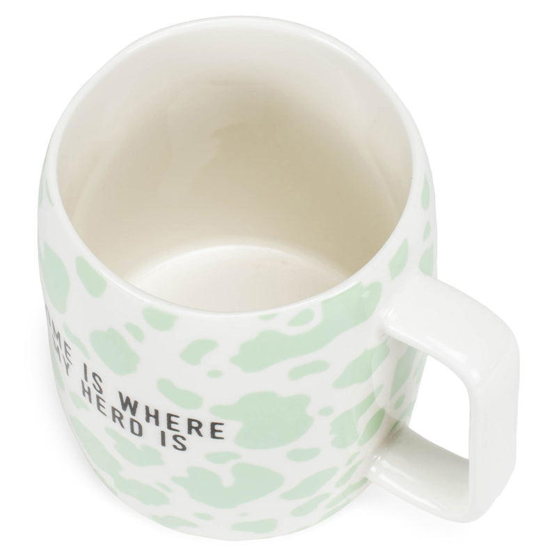 Mary Square Home Where My Herd Is Green 19 ounce Ceramic Coffee Mug
