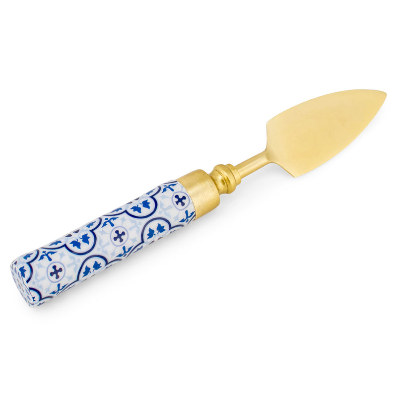 Mary Square Moroccan Blue Pattern 7.75 inch Metal Cheese Knives