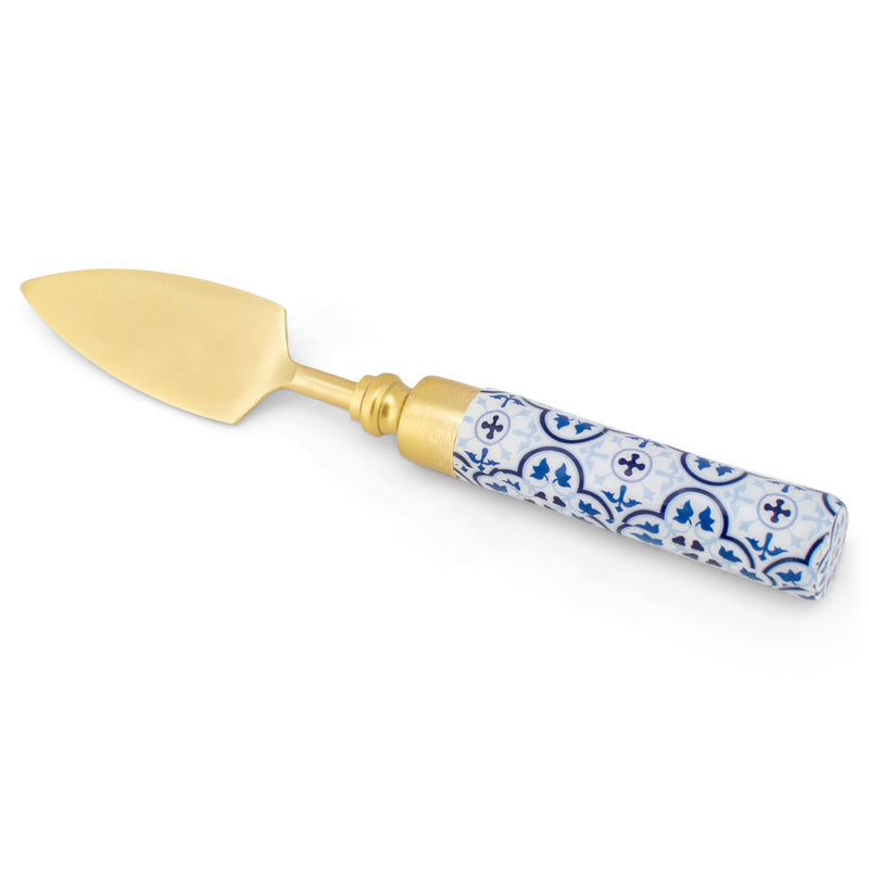 Mary Square Moroccan Blue Pattern 7.75 inch Metal Cheese Knives