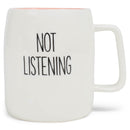 Mary Square Not Listening Rose Pink 19 ounce Ceramic Coffee Mug