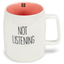 Mary Square Not Listening Rose Pink 19 ounce Ceramic Coffee Mug