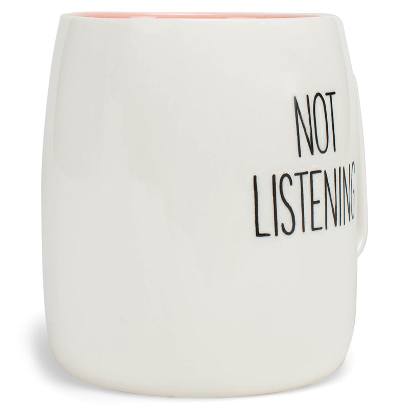 Mary Square Not Listening Rose Pink 19 ounce Ceramic Coffee Mug