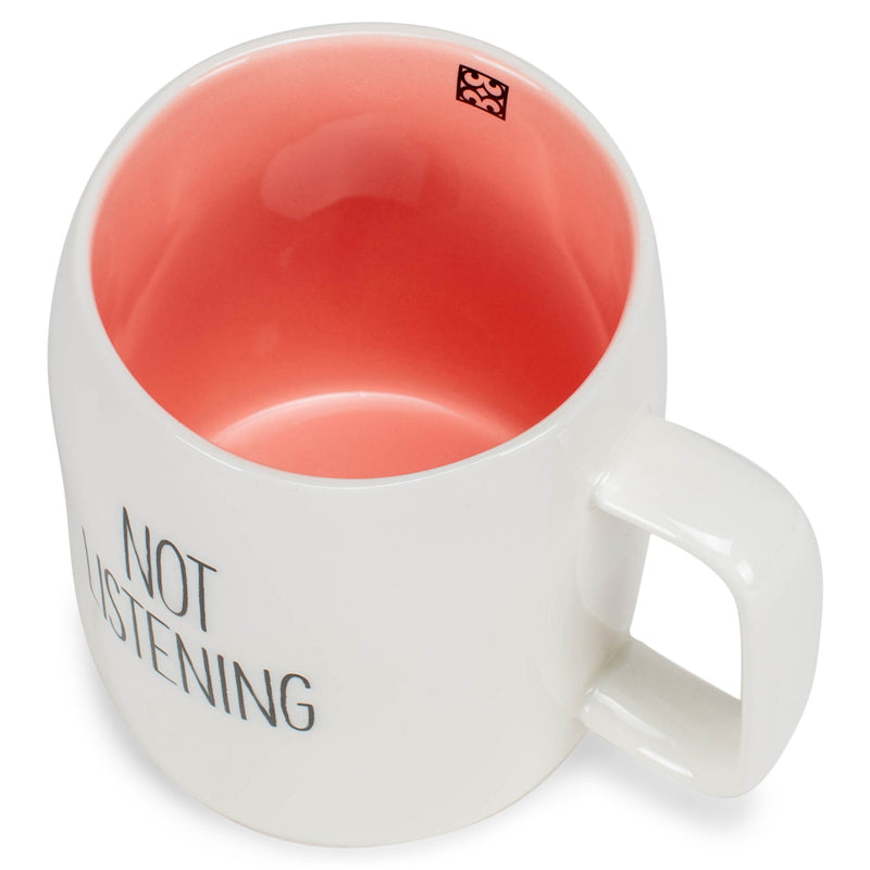 Mary Square Not Listening Rose Pink 19 ounce Ceramic Coffee Mug