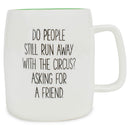 Mary Square People Run Away With Circus Green 19 ounce Ceramic Coffee Mug