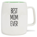 Mary Square Best Mom Ever Green 19 ounce Ceramic Coffee Mug