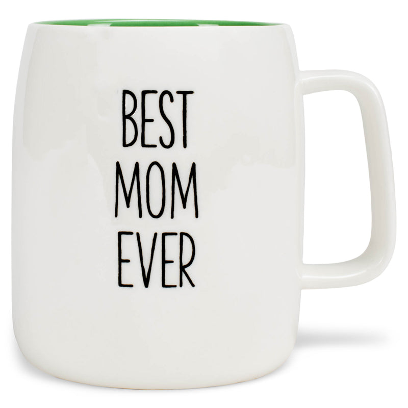 Mary Square Best Mom Ever Green 19 ounce Ceramic Coffee Mug