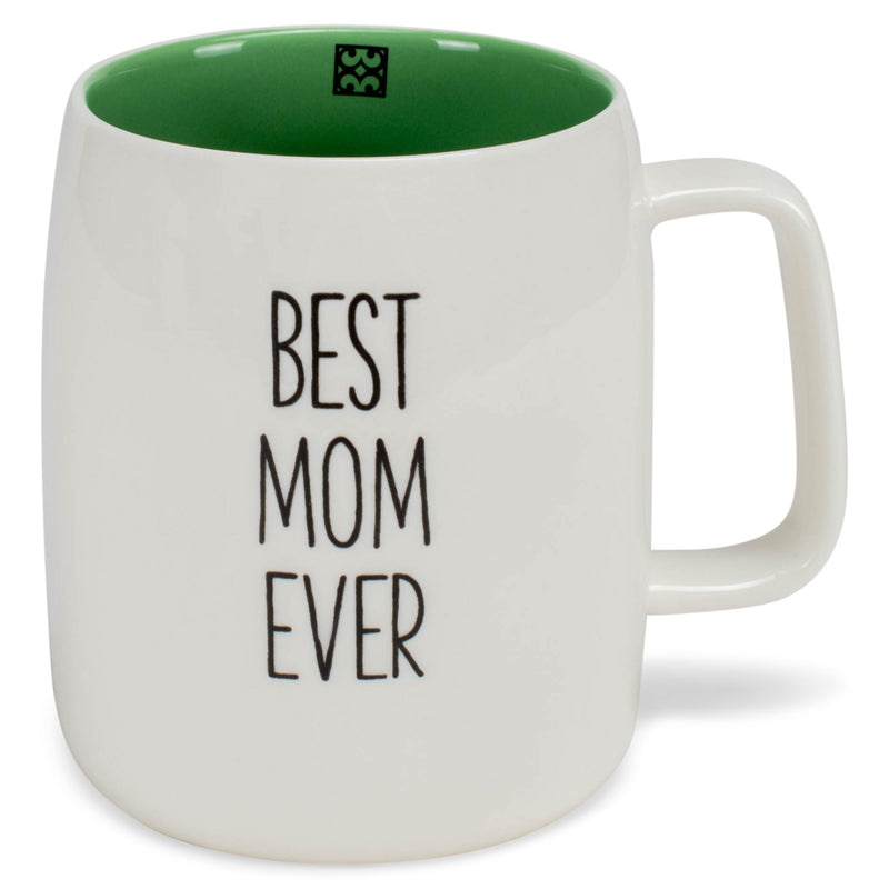 Mary Square Best Mom Ever Green 19 ounce Ceramic Coffee Mug