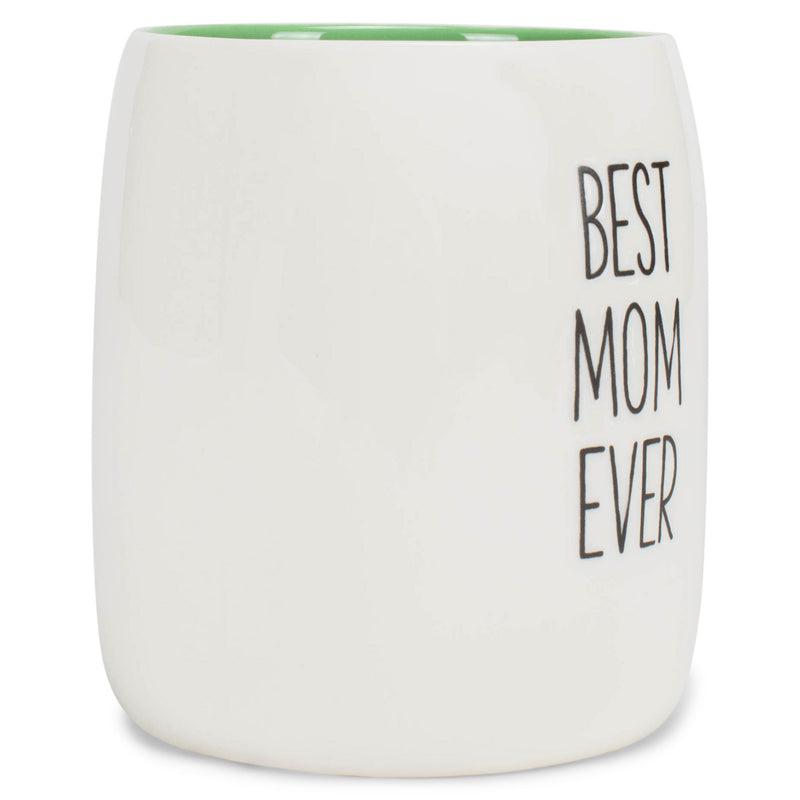 Mary Square Best Mom Ever Green 19 ounce Ceramic Coffee Mug