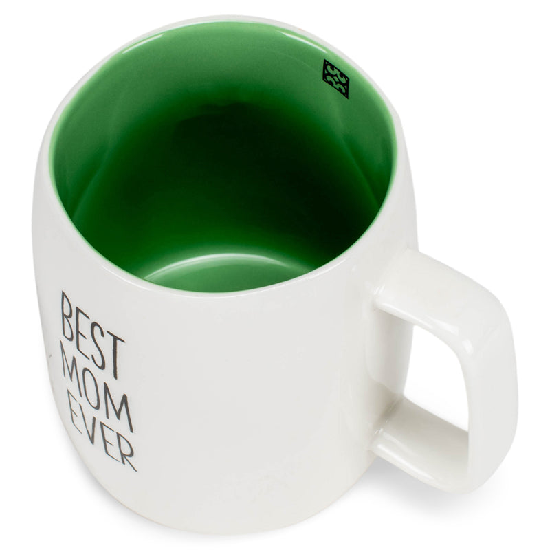 Mary Square Best Mom Ever Green 19 ounce Ceramic Coffee Mug