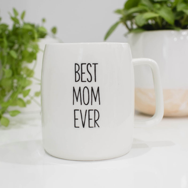 Mary Square Best Mom Ever Green 19 ounce Ceramic Coffee Mug