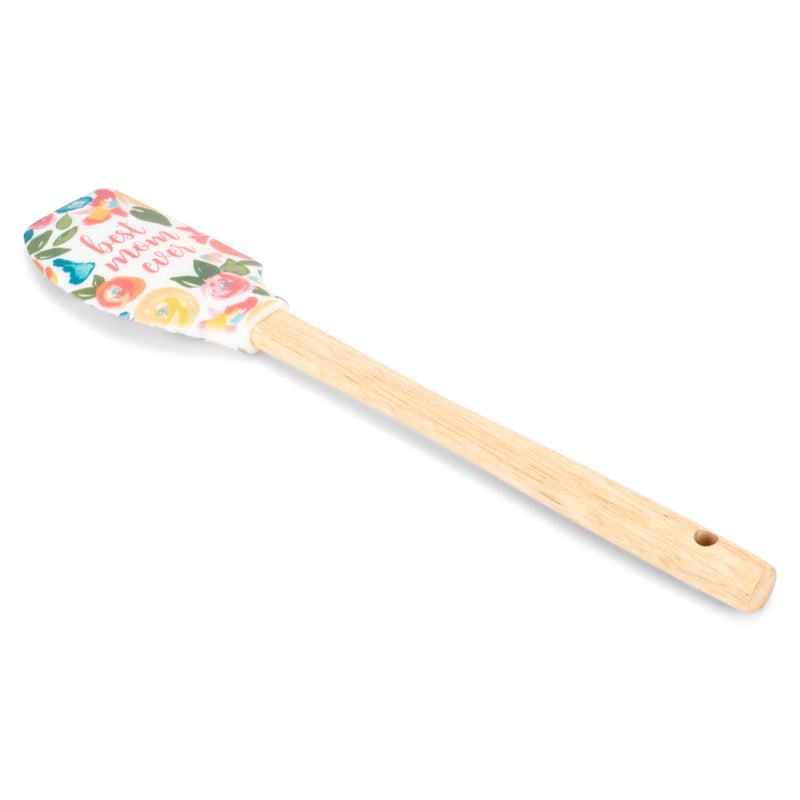 Mary Square Best Mom Ever Garden Party Pink Floral 12 x 2.5 Silicone Mixing Spatula