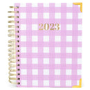 Mary Square Pink Gingham Plaid 7 x 9 Paper Daily Journal Agenda