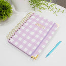 Mary Square Pink Gingham Plaid 7 x 9 Paper Daily Journal Agenda