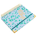 Mary Square Dare to Begin Teal Animal Pattern 7 x 9 Paper Daily Journal Agenda