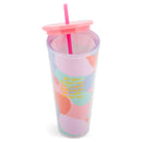 Mary Square He Goes Before Me Pastel 24 ounce Acrylic Travel Tumbler with Straw